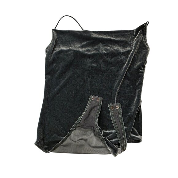 Abercrombie & Fitch Womens Green S Velvet Bodysuit Spaghetti Straps Cowl Neck - Picture 6 of 6